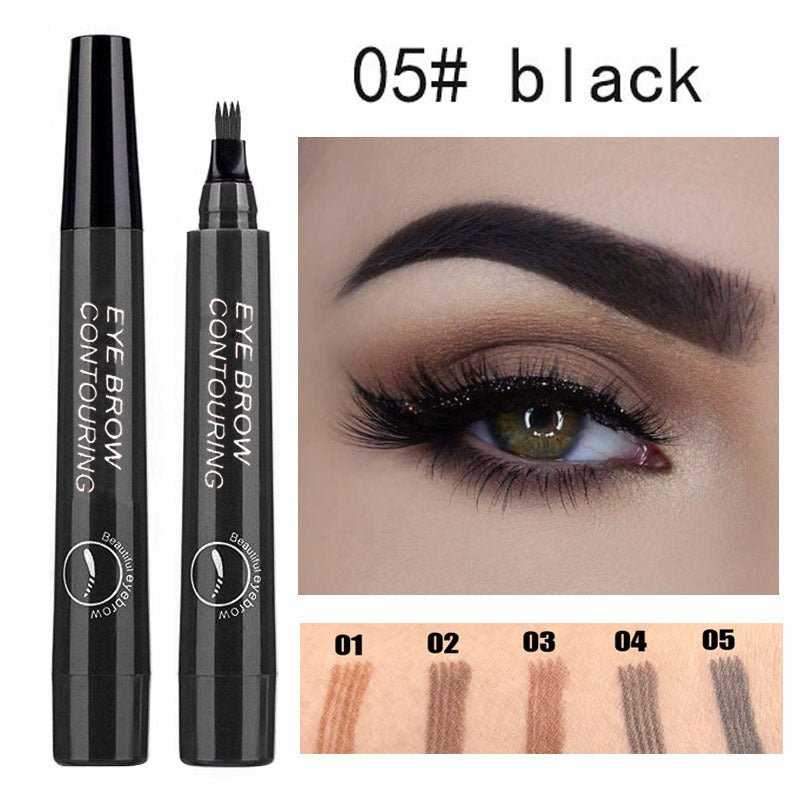 5-Color Four-Pronged Eyebrow Pencil Eyebrow Brush Split Liquid Waterproof Long-Lasting Eyebrows Enhancer Pencil Eyebrow Shadow image 13
