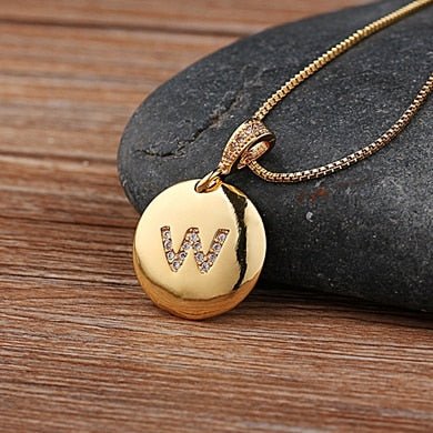 Top Quality Personalized Gold Letters Women and Girls Initial Letter Necklace - W image