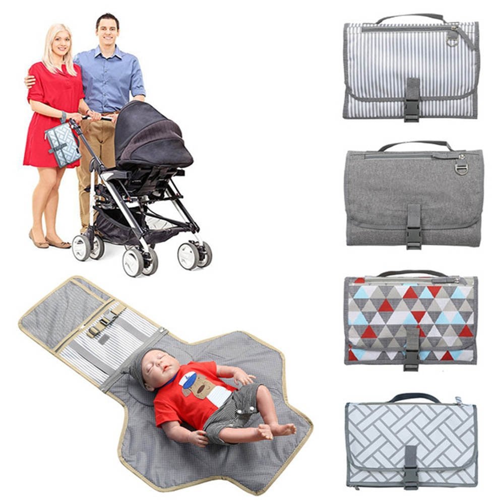 Waterproof Multifunction Portable Travel Baby Folding Diaper Bag - 3 in 1 image 16
