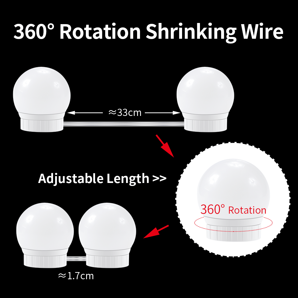 LED Makeup Mirror Light Bulb | Stepless Dimmable Wall Lamp Kit for Dressing Table image 7