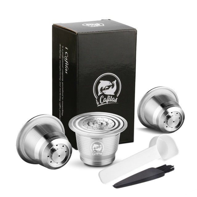 iCafilas Nespresso Reusable Refillable Capsule Pods Compatible With Nespresso Inissia capsula image 37