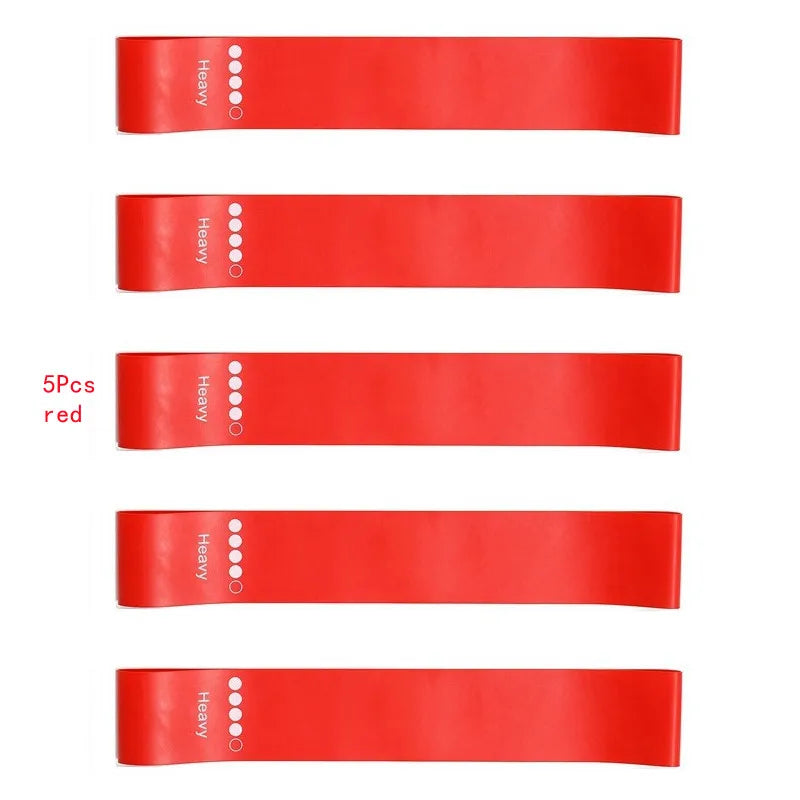Yoga and Exercise Resistance Bands Set ‚Äì 5 Durable Bands for Strength, Flexibility, and Fitness Training - 5pcs red image