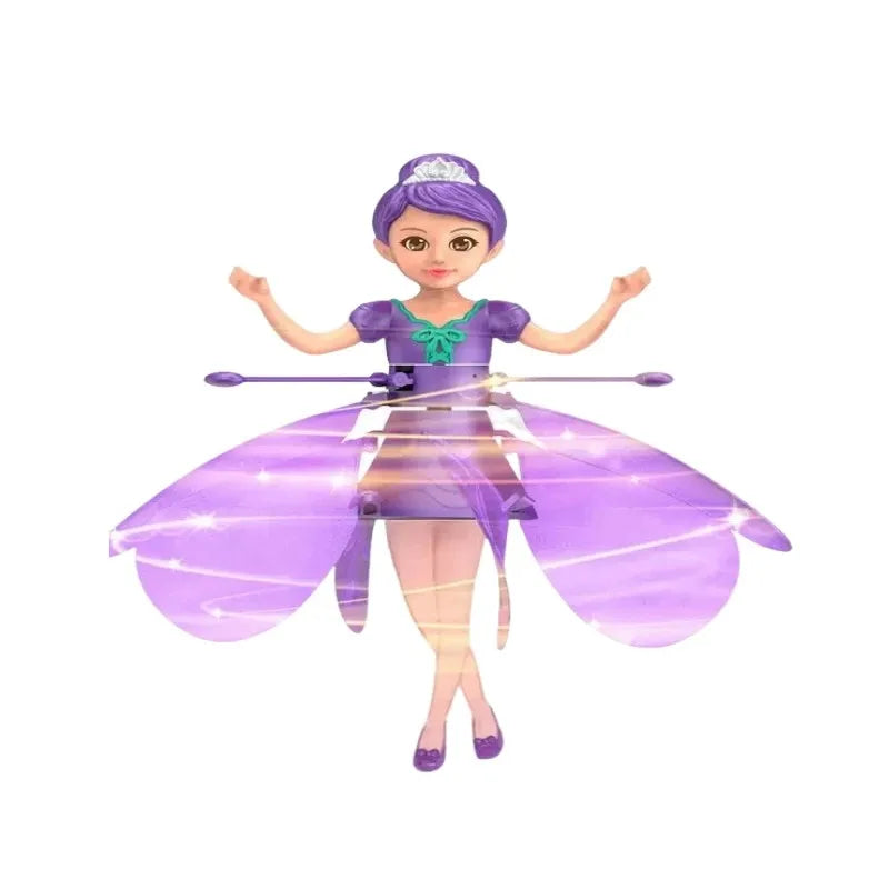 Children's Flying Doll Dancing Simulation Helicopter Gesture Induction Machine Rotating Flying Toy Luminous Toy Gift - purple01 image