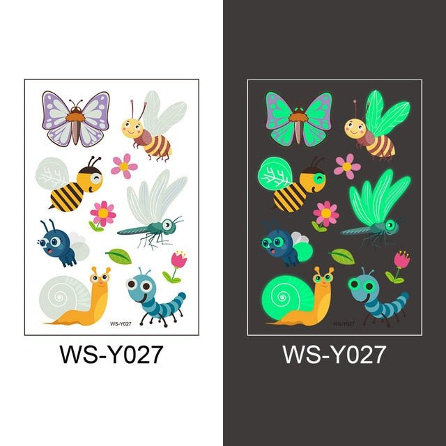 Luminous Temporary Fake Tattoos Glow Paste Mermaid Tattoo Stickers for Children Body Art - NO.7 image