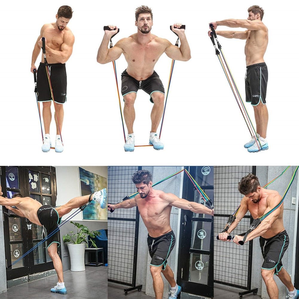 Exercise Resistance Bands Set with Door Anchor Legs Ankle Straps for Resistance Training Physical Therapy Home Workouts image 11