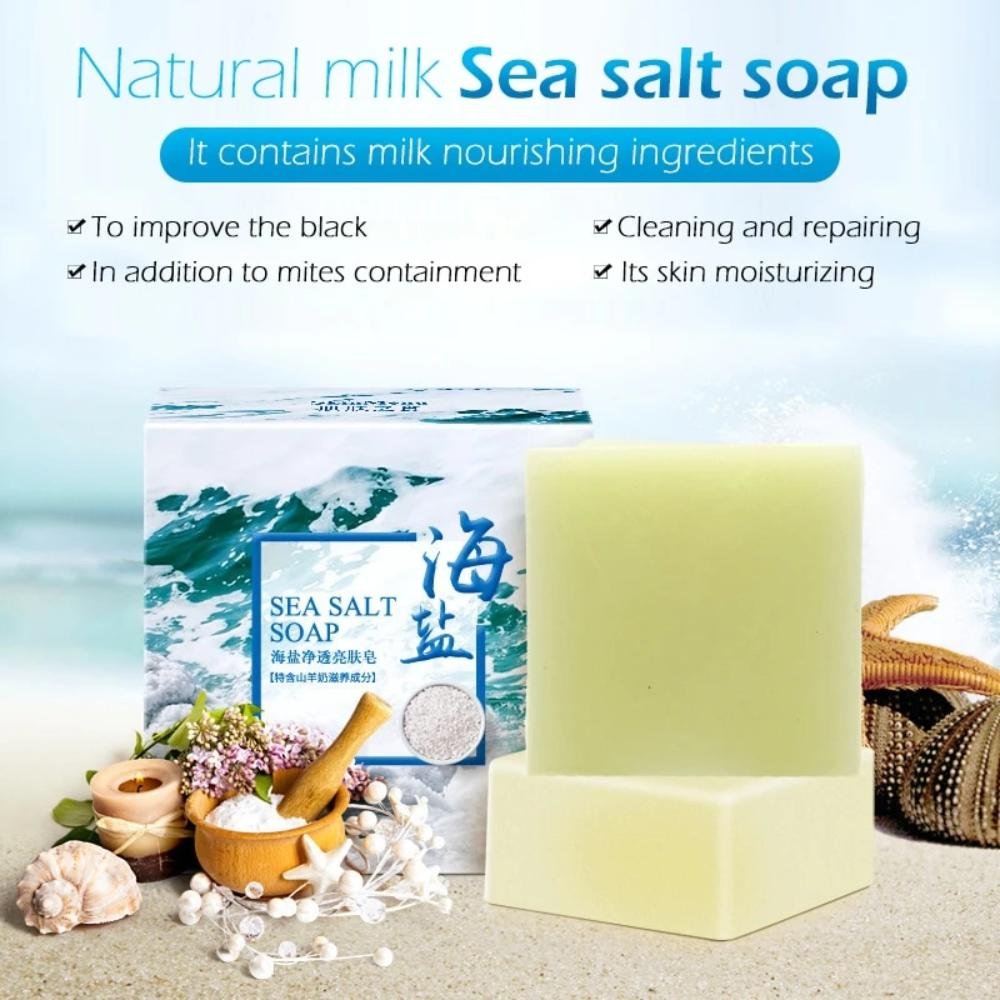 100g Pimple Acne Pore Removal Treatment Sea Salt Soap image 1