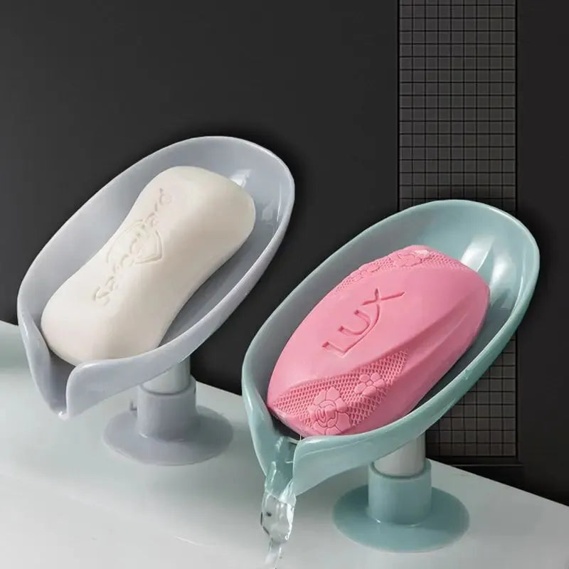 2pcs Leaf Shape Drain Soap Holder | Suction Cup Tray for Shower, Kitchen & Bathroom image 8