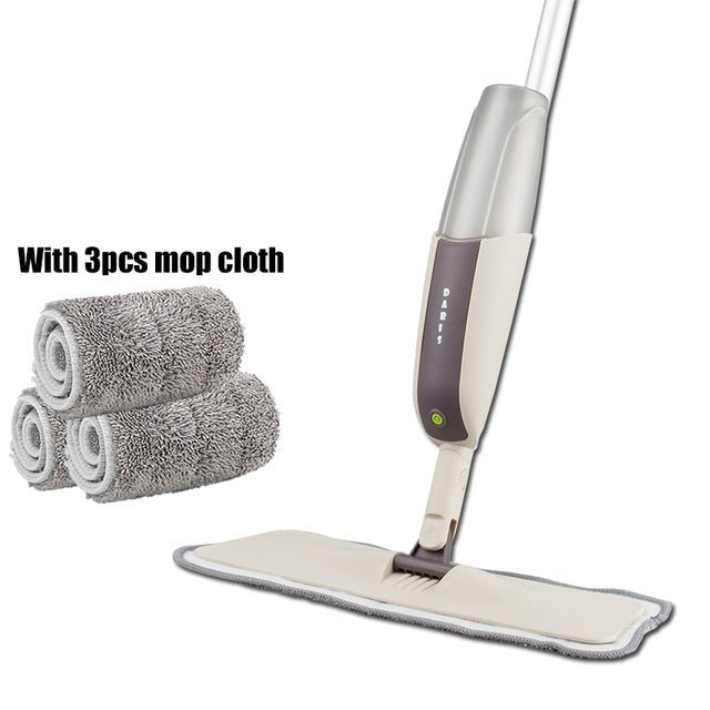 Spray Floor Mop with Reusable Microfiber Pads - one mop 3 mop cloth image