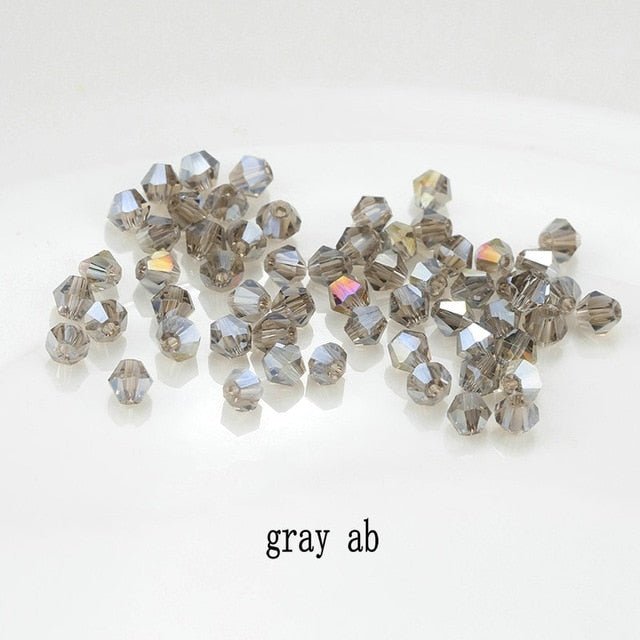 4mm Shiny Crystal Bead Set | Bicone Beads Glass Beads Loose Spacer Beads for bracelet DIY Jewelry image