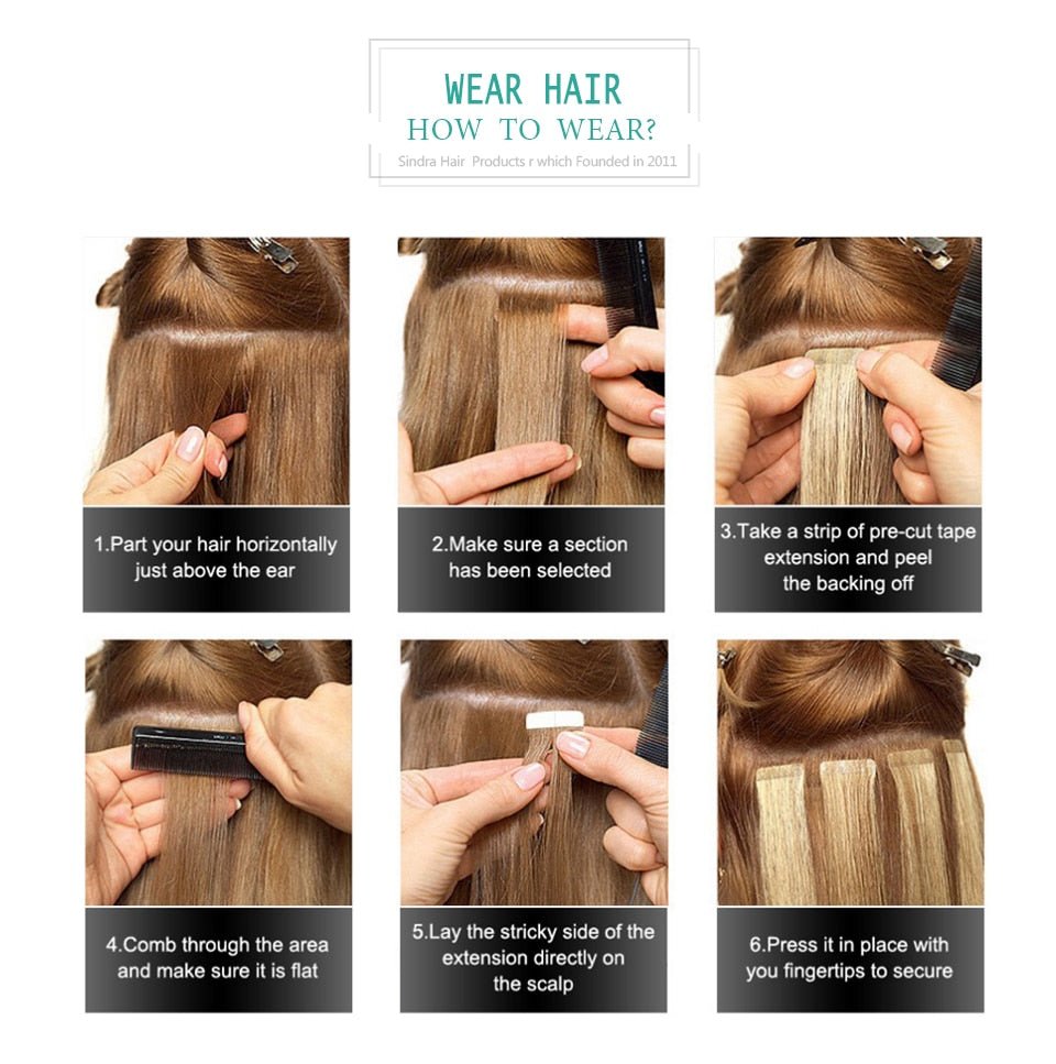 SINDRA 100% Seamless Tape-In Real Human Hair Extensions image 12