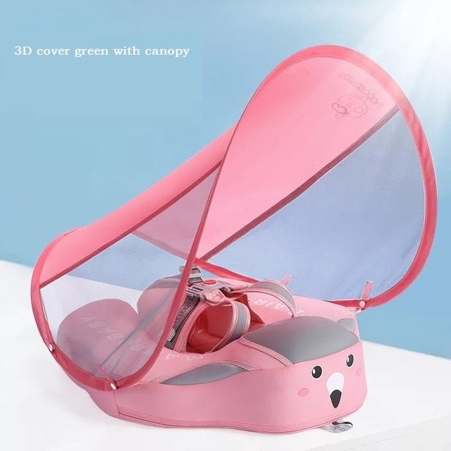 Non-Inflatable Baby Smart Swimming Float Ring Trainer with Sunshade image 22