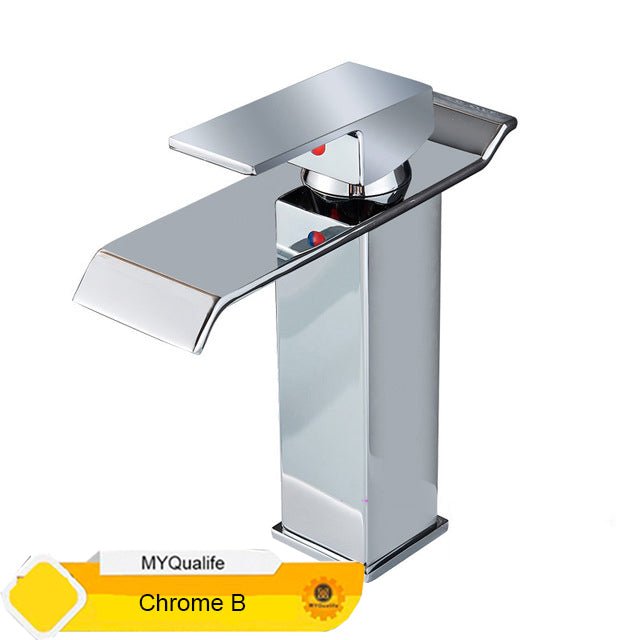 Deck Mount Waterfall Bathroom Faucet Vanity Vessel Sink Mixer Tap Cold Hot Water Tap image 38