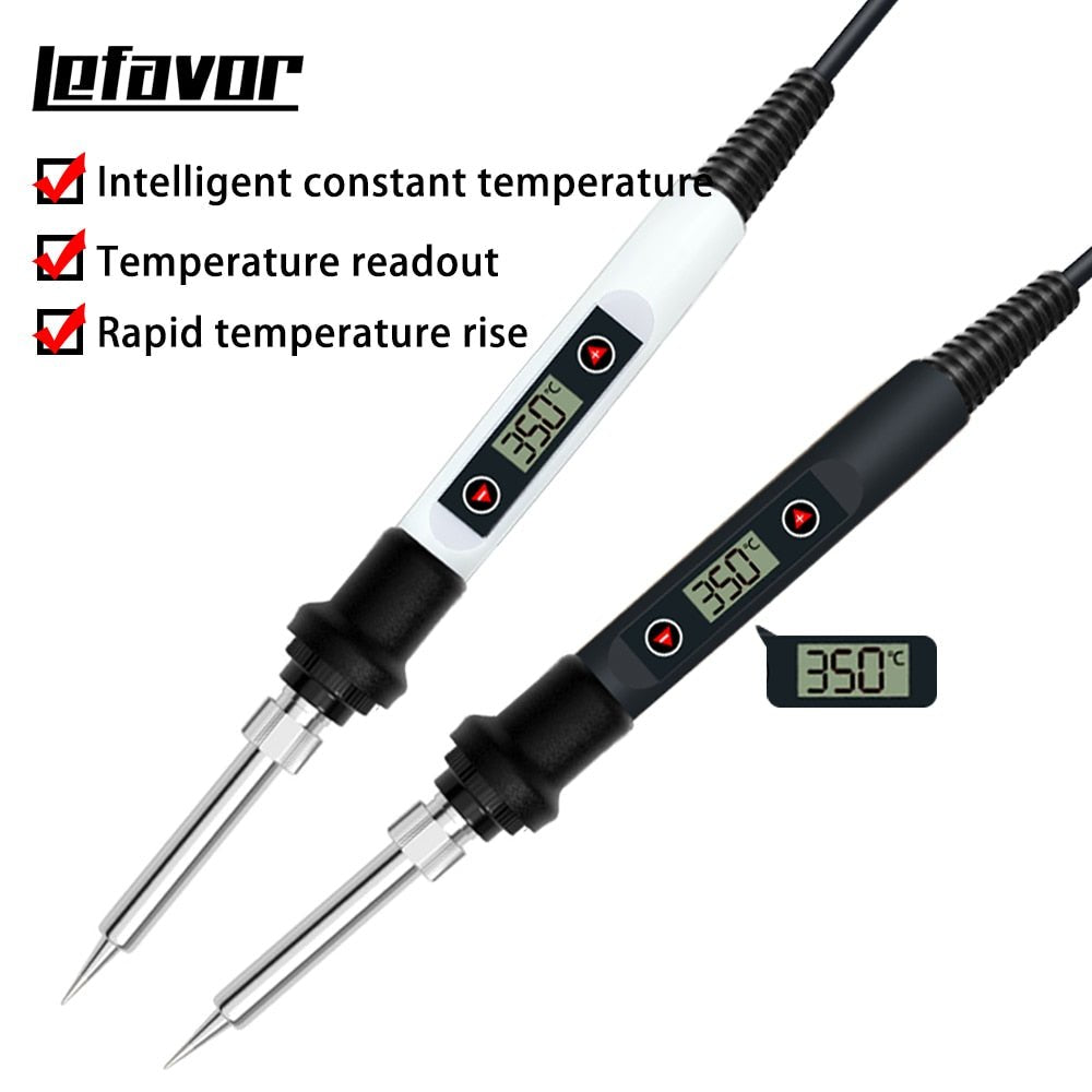 60/80W Digital Electric Soldering Iron – Adjustable Temperature Welding Tool with Tips, Stand, and Tin Wire image 4