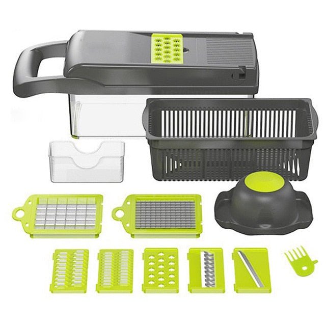 Mandoline Multifunctional Vegetable Fruit Slicer and Grater Kitchen Tool with Drain Basket image 0