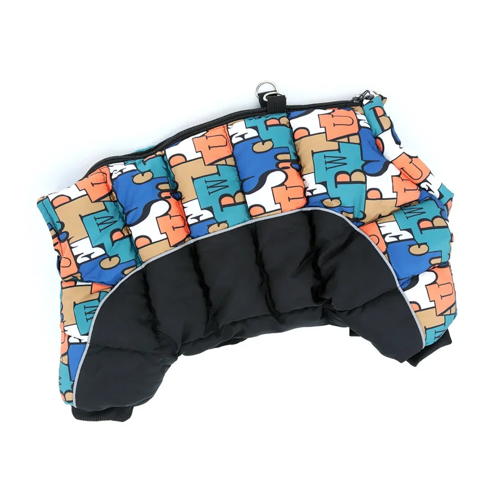 Winter Dog Clothes | Warm Cotton Apparel for Small Dogs - Black cartoon, 4XL 22 image