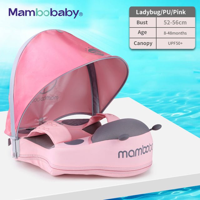 Mambo Non-Inflatable Waterproof Baby Smart Swim Trainer - PU Ladybug pink image
