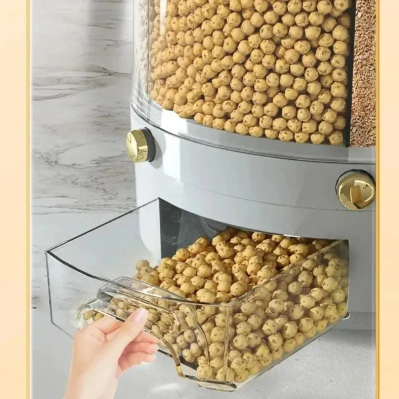 360 Degree Rotating Rice Dispenser Food Container Storage Box image 5