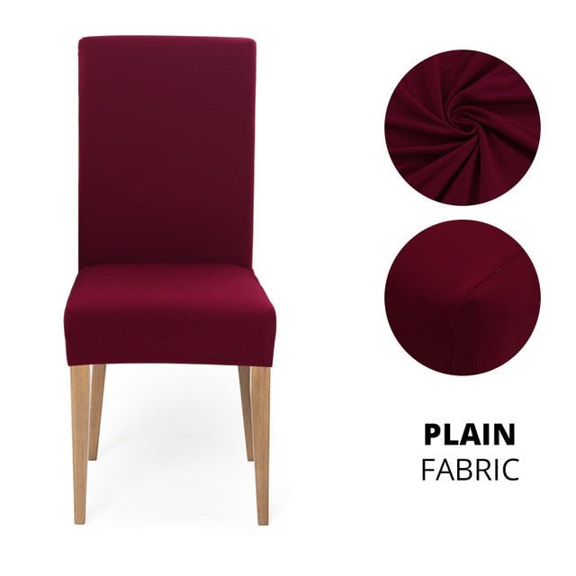 Elegant Jacquard Spandex Dining Chair Cover ‚Äì Stretch Fit for Weddings & Events - Style 3 burgundy, 4 pcs image