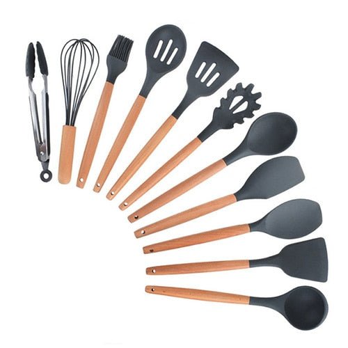 Heat Resistant Non-Stick Silicone Kitchenware Cooking Utensils Set With Storage Box Tools image 35
