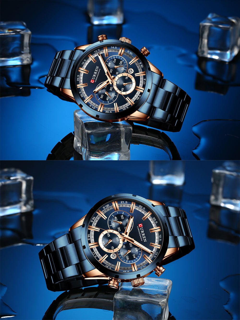Mens Classy Watch Blue Dial Stainless Steel Band Date Mens Business Male Watches Waterproof Luxuries Men Wrist Watches for Men image 13