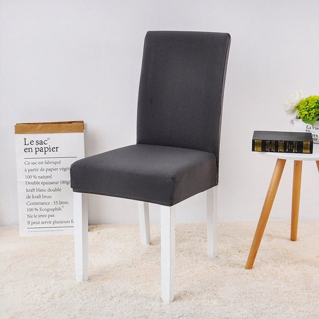 Spandex Desk Chair Seat Slipcovers - Grey, universal sizes image