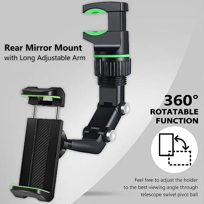 360¬∞ Rotatable Rearview Mirror Phone Holder ‚Äì Retractable Car Phone Mount for All Vehicles image 9