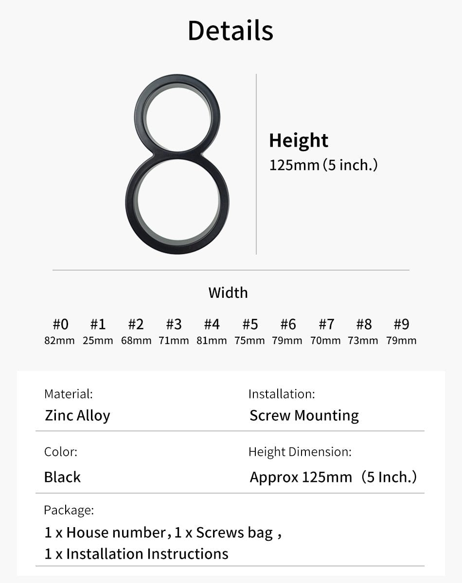 125mm Big Modern Floating House Number and Letters image 44