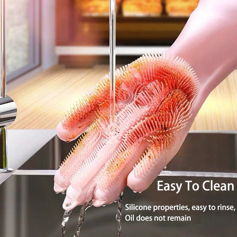 2PCS Multifunction Silicone Dishwashing Cleaning Gloves image 5