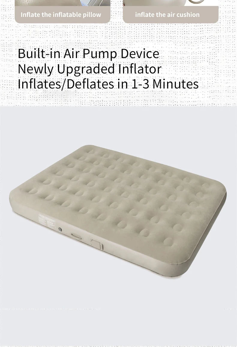 Luxury Inflatable Glamping Mattress – Thickened 2-Person PVC Camping Bed with Built-In Pump image 11