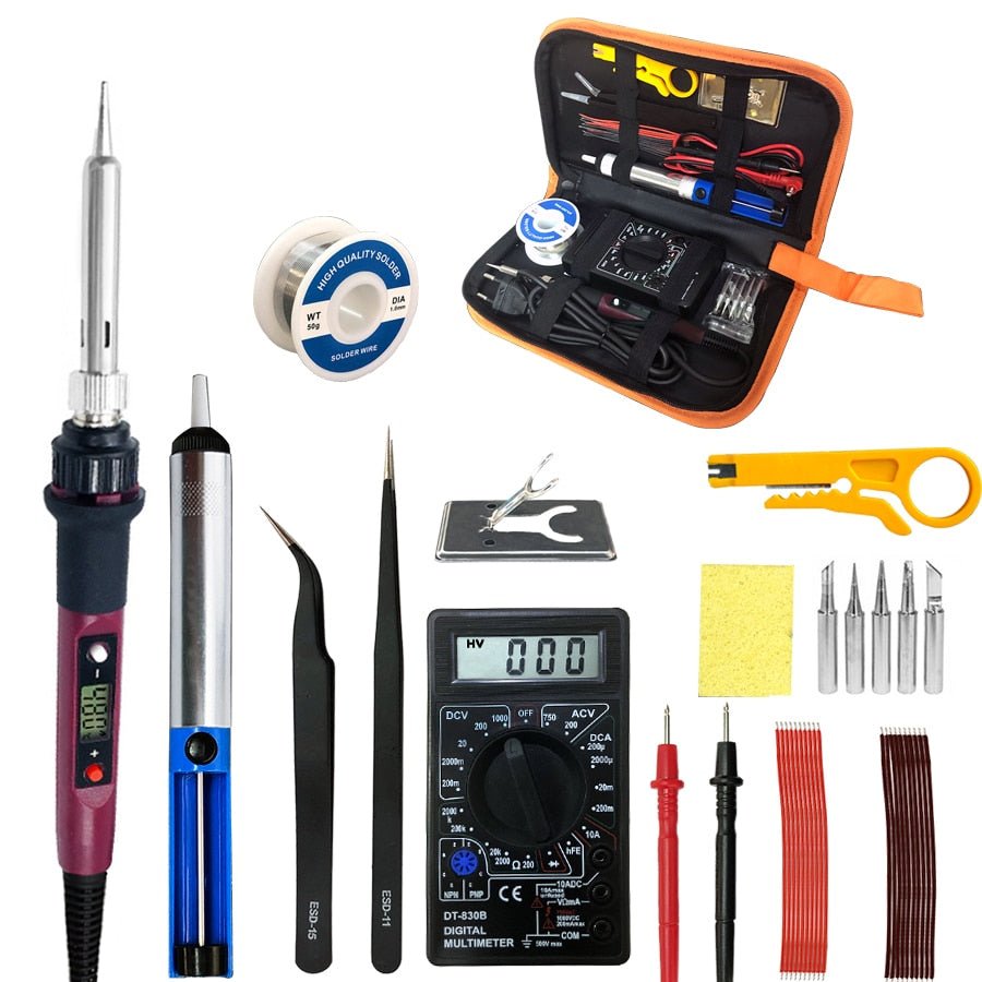80W Digital Electric Soldering Iron 220V 110V Temperature Adjustable LCD display Solder welding iron tool kit image 18