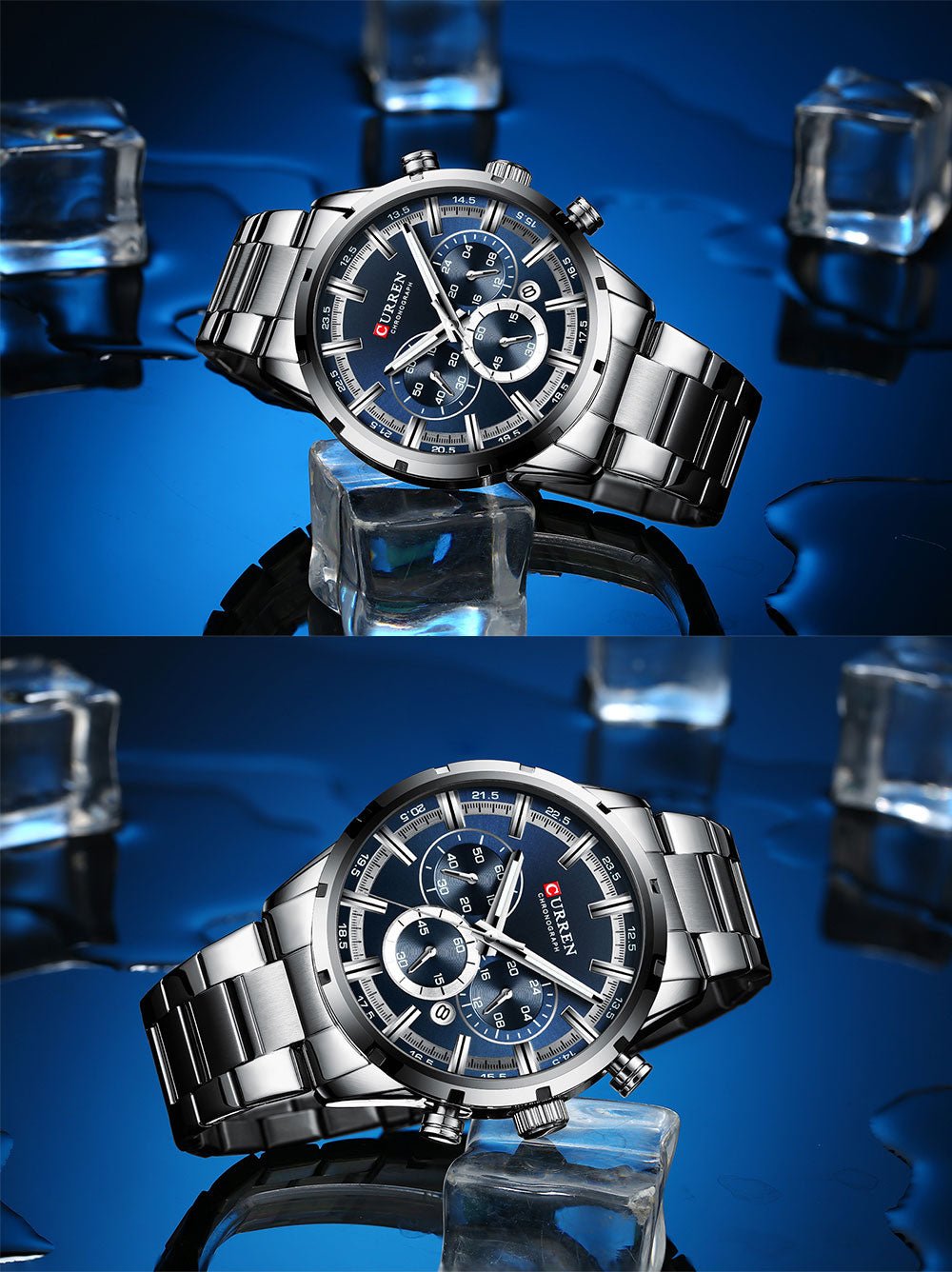 Mens Classy Watch Blue Dial Stainless Steel Band Date Mens Business Male Watches Waterproof Luxuries Men Wrist Watches for Men image 14