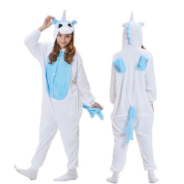 Winter Unicorn Onesies Pajamas | Kids Flannel Warm Jumpsuit SleepWear image