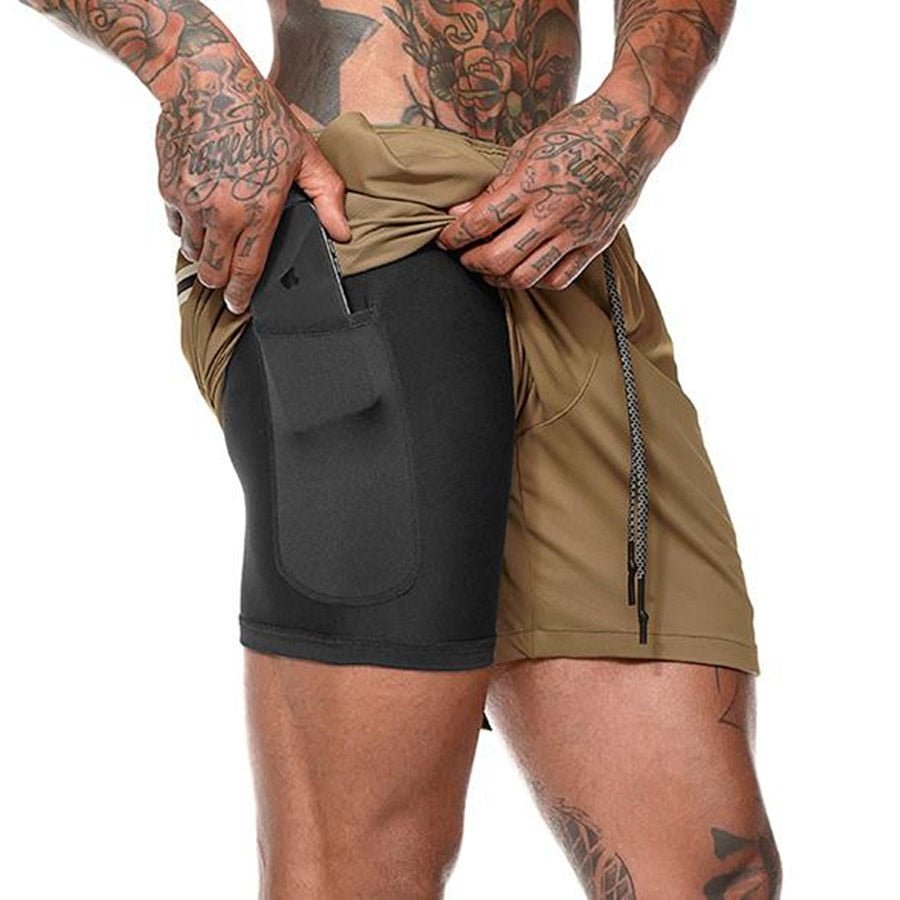 Mens 2 in 1 Running Jogging and Leisure Shorts image 34