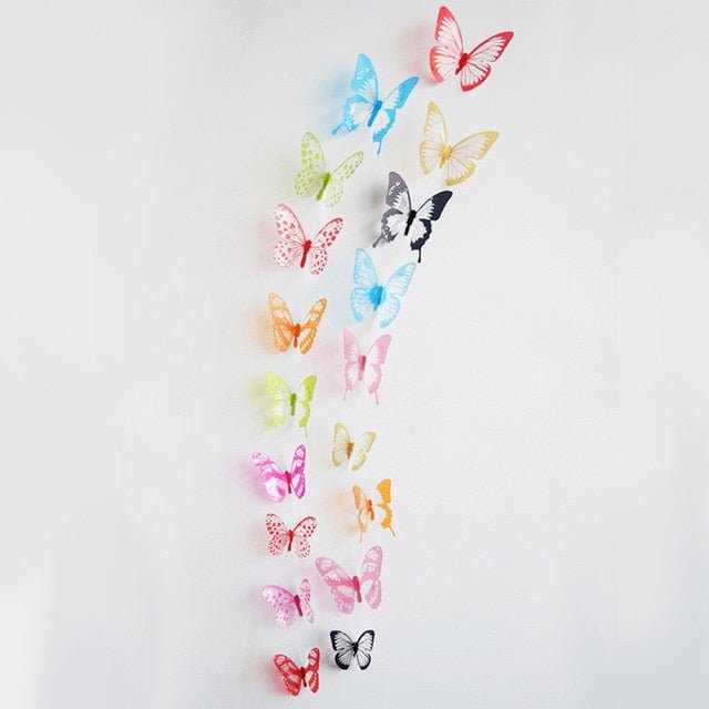 18pcs/lot 3d Effect Crystal Butterfly Wall Sticker For Kids Room - 102 image