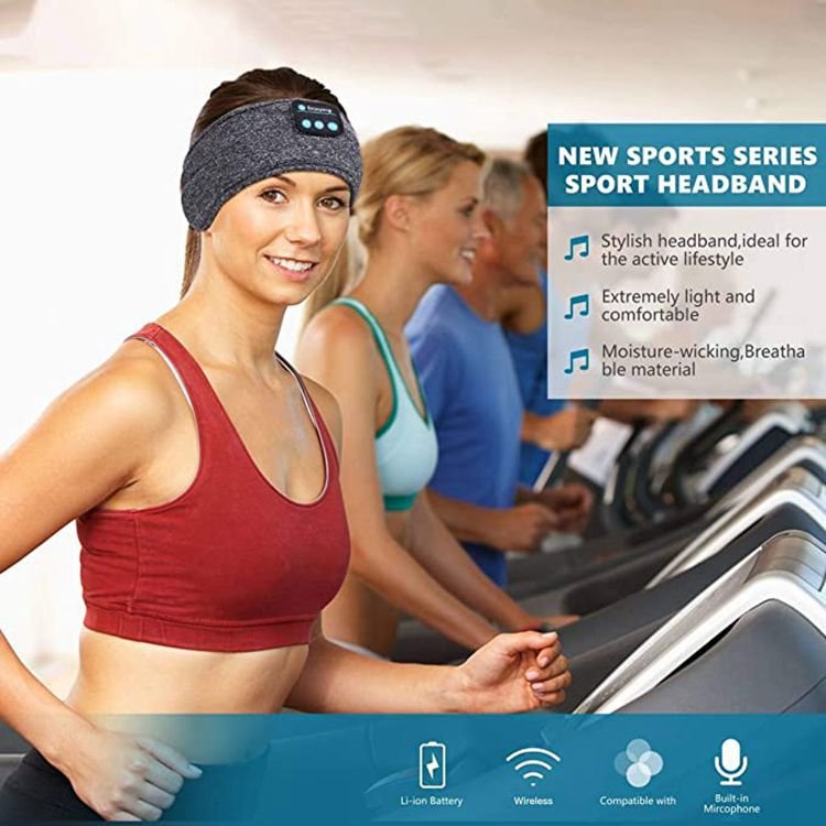 Bluetooth Sleeping Headphones Sports Headband Thin Soft Elastic Comfortable Wireless Music Earphones Eye Mask for Side Sleeper image 14