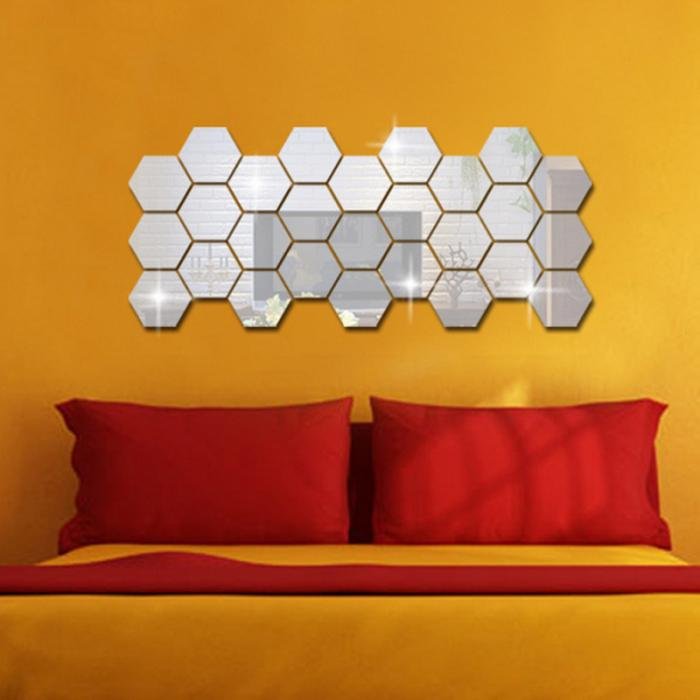 12Pcs DIY 3D Mirror Hexagon Vinyl Removable Wall Sticker Decal Home Decor image 14