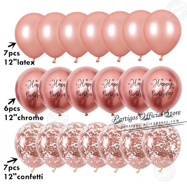 20pcs Confetti Chrome Birthday Party Decors Wedding Decoration New Year Balloon Set image