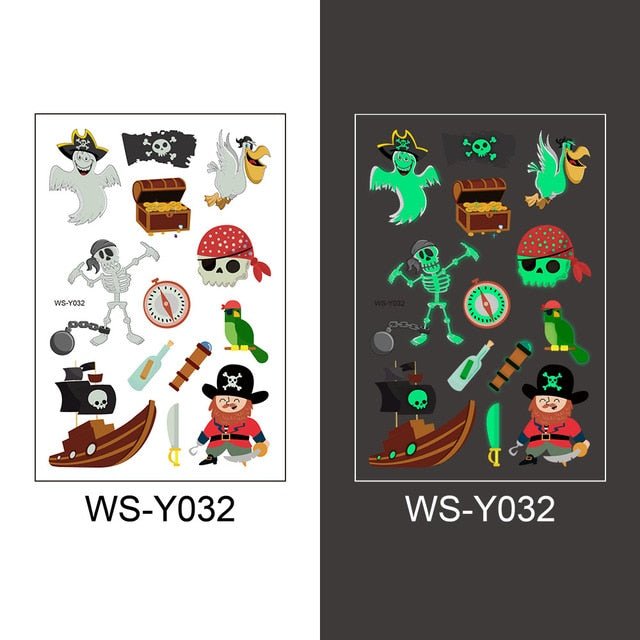 Luminous Temporary Fake Tattoos Glow Paste Mermaid Tattoo Stickers for Children Body Art - NO.12 image