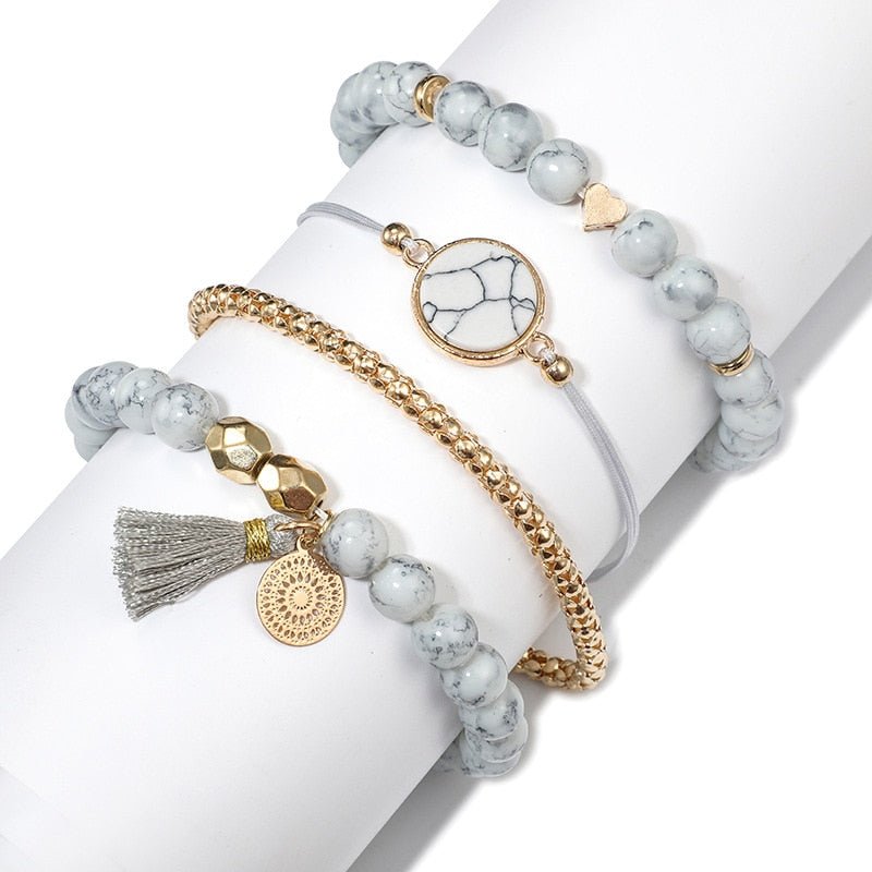 Turtle Heart Pearl Wave LOVE Crystal Marble Charm Bracelets for Women image 24