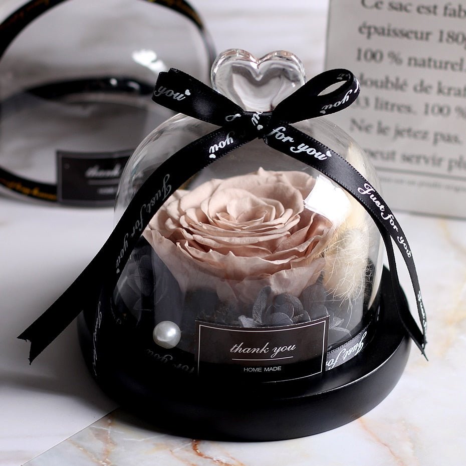 The Beauty and Beast Forever Rose Flower With Night Light in Glass Dome image 4