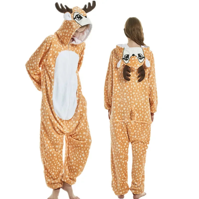 Unisex Animal Onesies for Adults | Unicorn, Lion, Panda, Cat Kigurumi Pajamas & Winter Sleepwear image