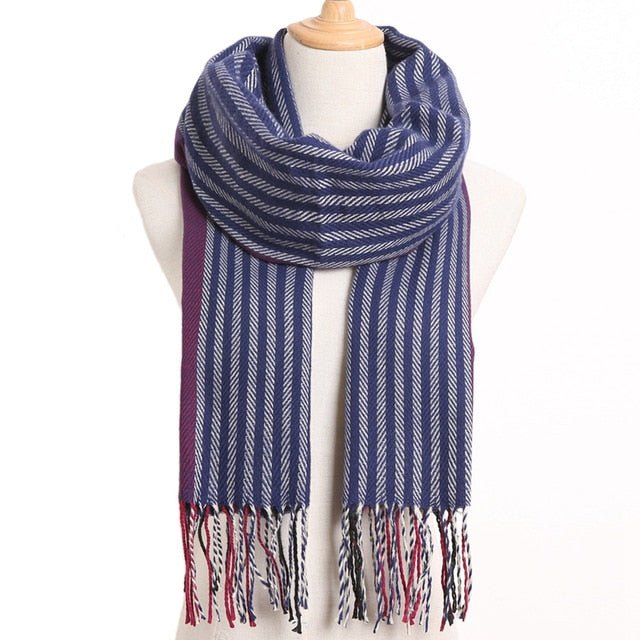VIANOSI Plaid Winter Scarf for Women | Warm Foulard Solid Scarves | Casual Cashmere Scarfs - 42, 190CM X 35CM image