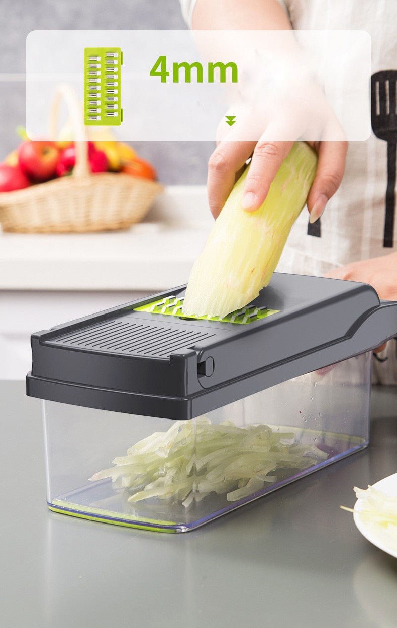 Mandoline Multifunctional Vegetable Fruit Slicer and Grater Kitchen Tool with Drain Basket image 22
