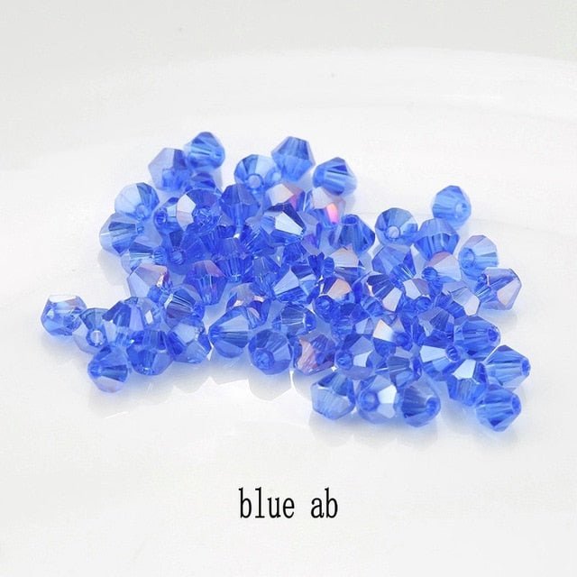 4mm Shiny Crystal Bead Set | Bicone Beads Glass Beads Loose Spacer Beads for bracelet DIY Jewelry image