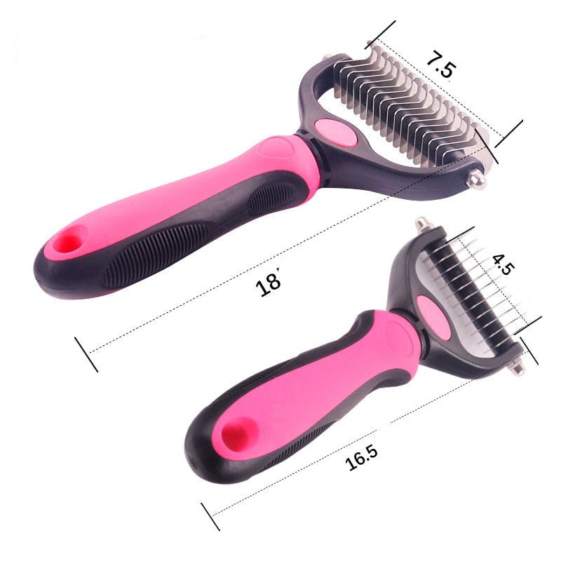 HSWLL New Stainless Steel Double-sided Pet (Cat & Dog) Comb | Large Dogs Open Knot Rake Knife image 2