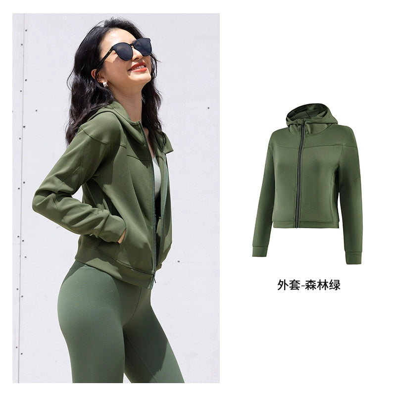 Yoyoplus Slim Fit Loose Long Sleeve Hooded Jacket - Coat Forest Green, XL image