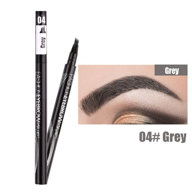 Waterproof Natural Eyebrow Pen Four-claw Eye Brow Tint Makeup three Colors Eyebrow Pencil Brown Black Grey Brush Cosmetics - 4 image