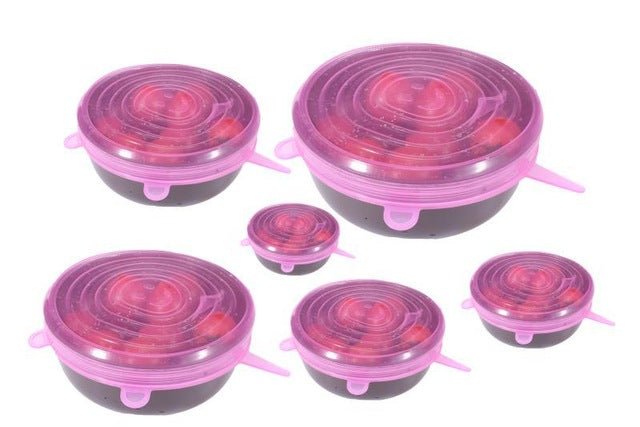 6PCS Universal Silicone Stretch Lids - Pink image