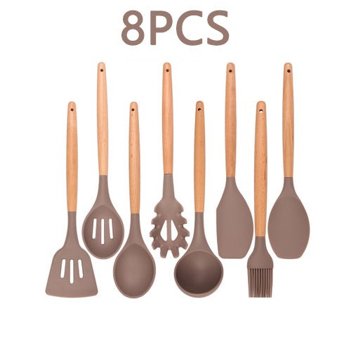 Heat Resistant Non-Stick Silicone Kitchenware Cooking Utensils Set With Storage Box Tools image 16
