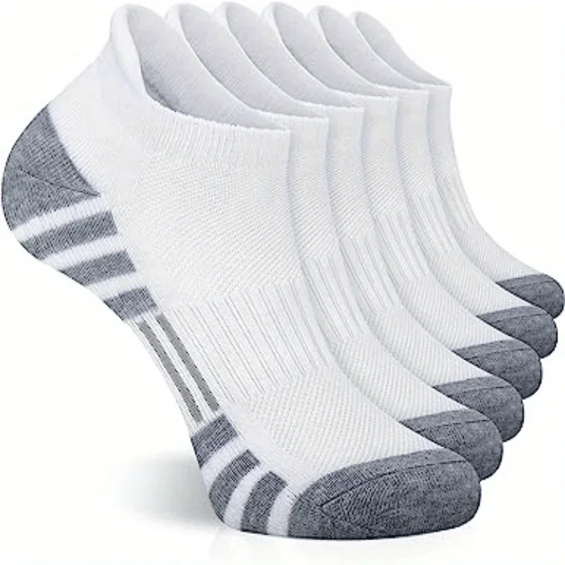 6 Pairs Ankle Athletic Running Socks Cushioned Cotton Breathable Low Cut Sports Tab Socks For Men And Women image 19